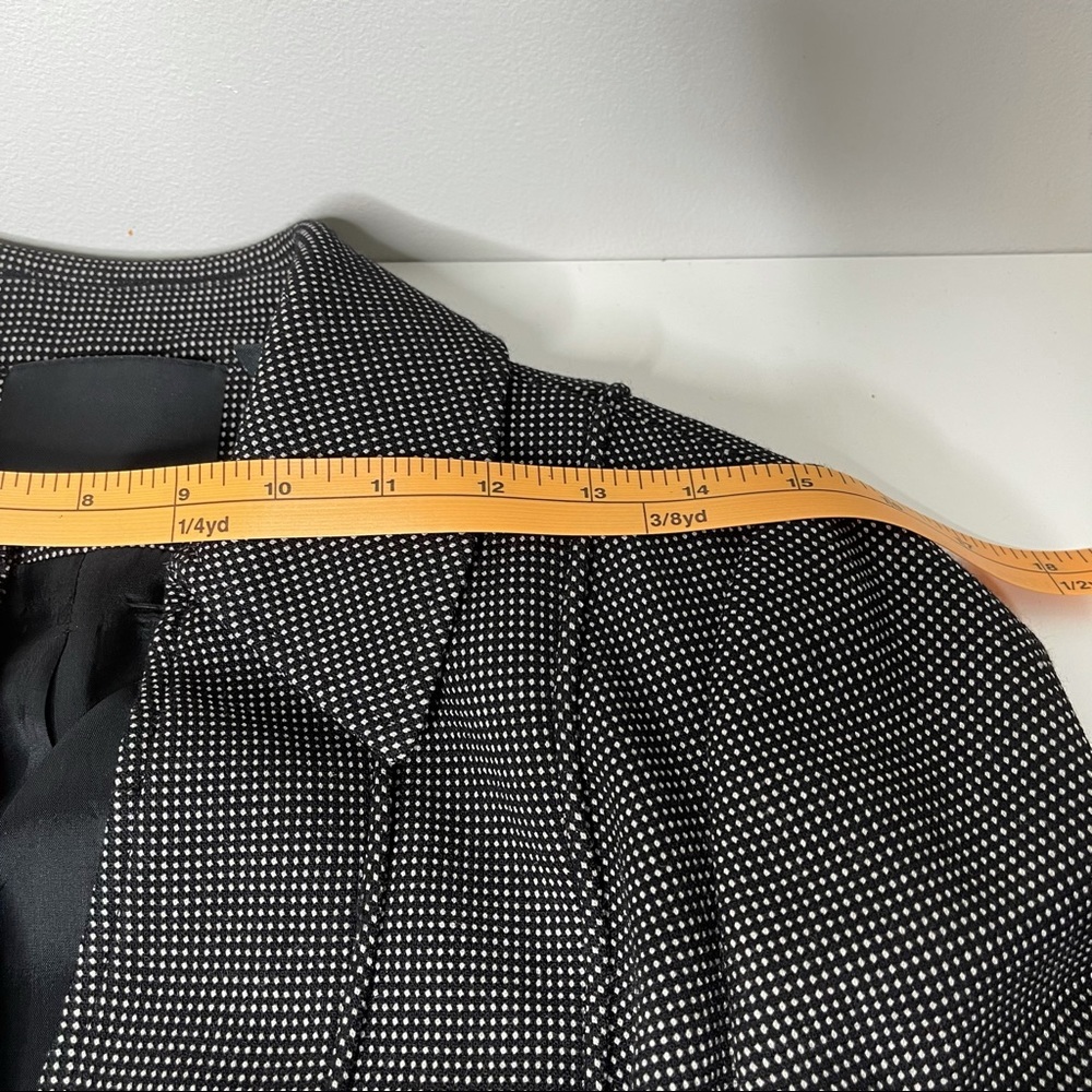 Carlisle Tailored Wool Blend Jacket Blazer Size 4 Black White Micro Dot - Picture 13 of 14